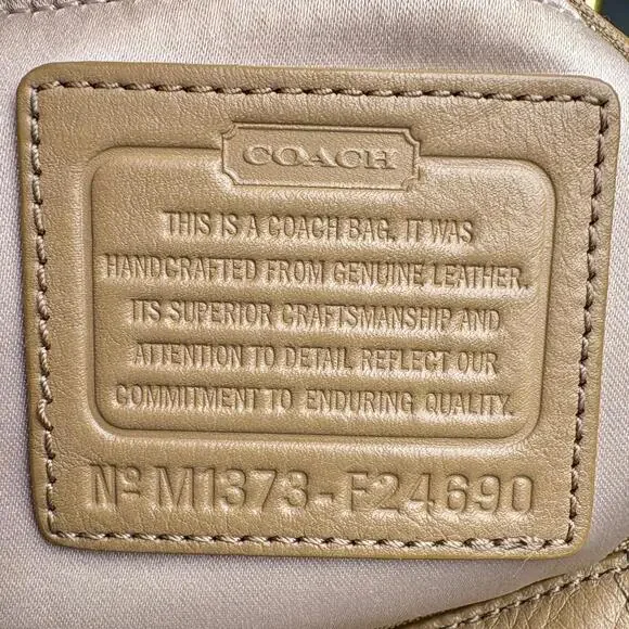 Coach Camel Pebbled Leather Campbell Satchel Bag F24690 Brass Hardware - Picture 2 of 7